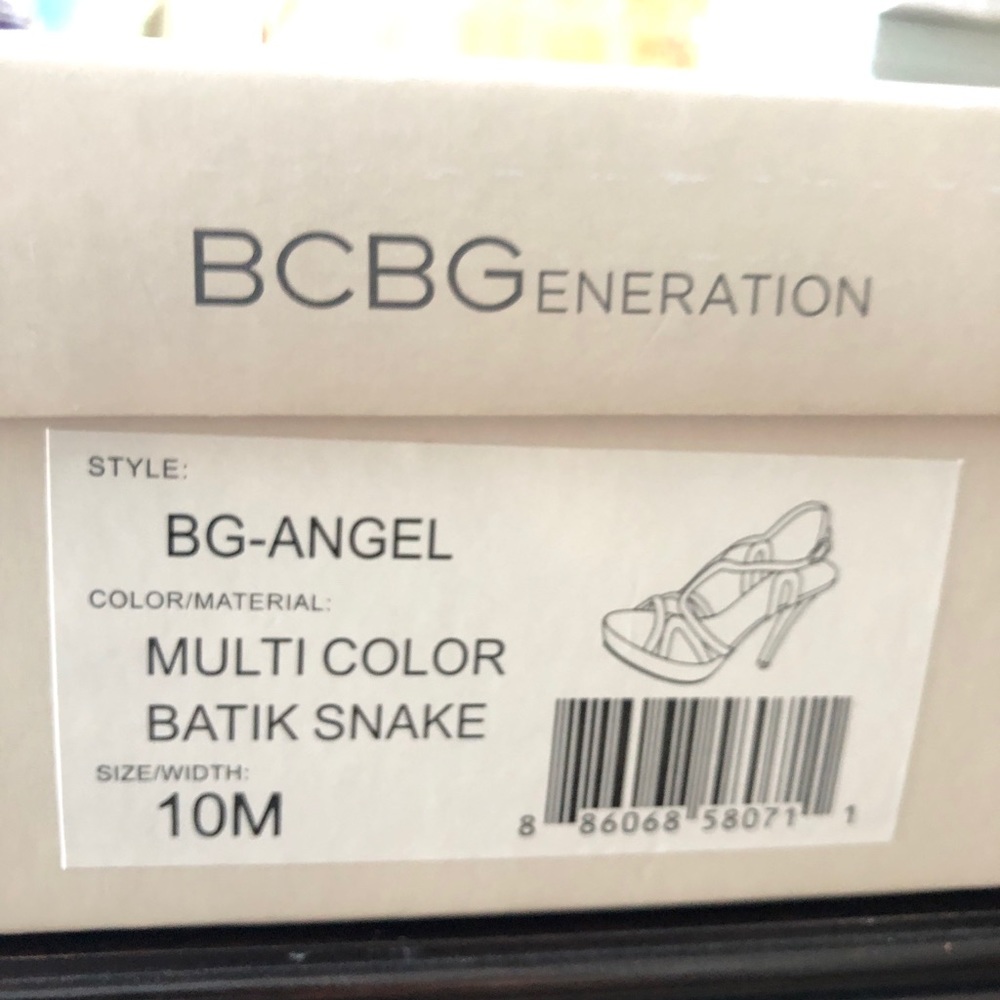 Bcbgeneration Angel Multicolor Batik Snake Heels - image 7